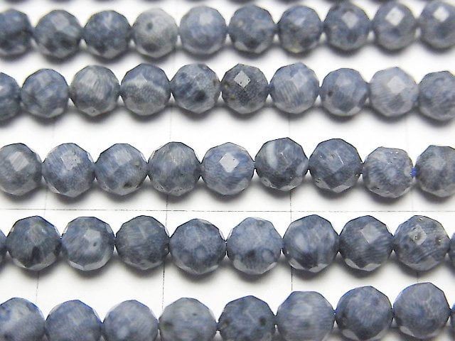 [Video]High Quality! Loose stone Ponzi Coral Faceted Round 4mm 1strand beads (aprx.15inch/36cm)
