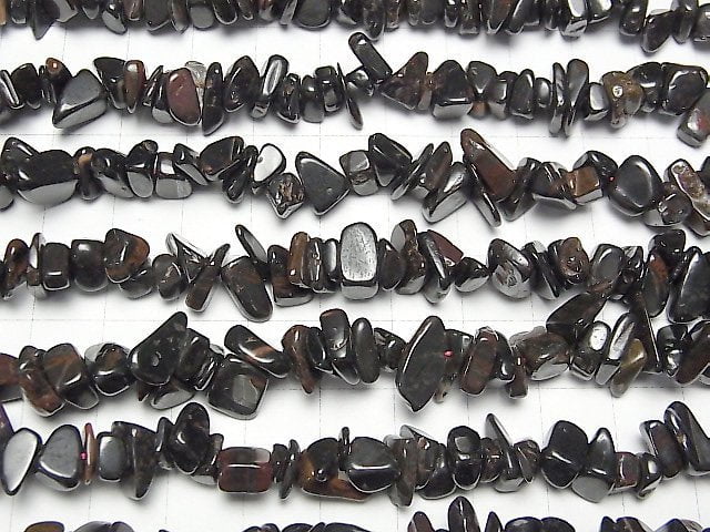 [Video] Iron Tiger's Eye Chips (Small Nugget) 1strand beads (aprx.15inch / 37cm)