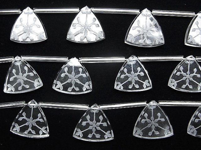 [Video] Crystal AAA Carved Flat Triangle 1strand (5pcs )