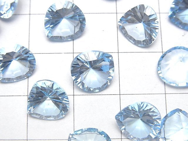 [Video]High Quality Sky Blue Topaz AAA Loose stone Chestnut Concave Cut 10x10mm 1pc