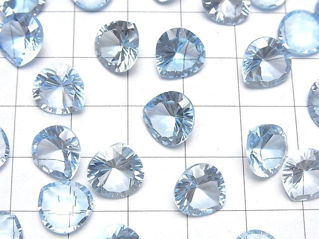 [Video]High Quality Sky Blue Topaz AAA Loose stone Chestnut Concave Cut 10x10mm 1pc
