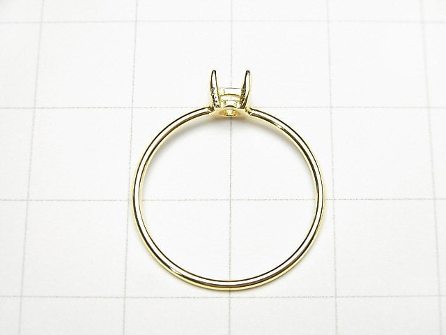 [Video]Silver925 Ring Frame (Prong Setting)  Round Faceted 4mm 18KGP 1pc