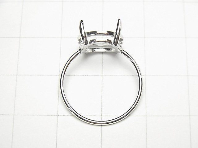 [Video] Silver925 Ring Frame (Prong Setting) Round Faceted 10mm Rhodium Plated 1pc