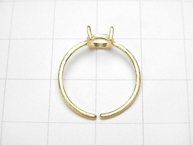 [Video] Silver925 Ring Frame (Prong Setting) Round 6mm Hairline 18KGP Free Size 1pc