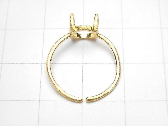 [Video] Silver925 Ring Frame (Prong Setting) Round 7mm Hairline 18KGP Free Size 1pc
