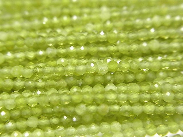 [Video] High Quality! Olive Jade AA++ Faceted Round 2mm 1strand beads (aprx.15inch / 38cm)