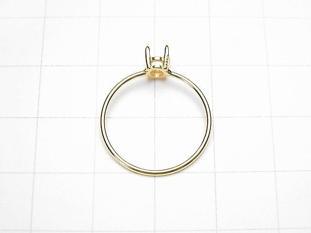 [Video] Silver925 Ring Empty Frame (Claw Clasp) Oval Faceted 6x4mm 18KGP 1pc