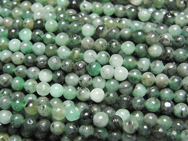 [Video] Brazil Emerald AA+ Round 3mm 1strand beads (aprx.15inch / 37cm)
