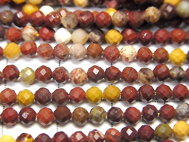[Video] High Quality! Mookaite Faceted Round 3mm 1strand beads (aprx.15inch / 37cm)