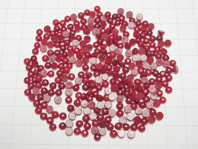 [Video] Red Coral (Dyed) Round Cabochon 4x4mm 10pcs