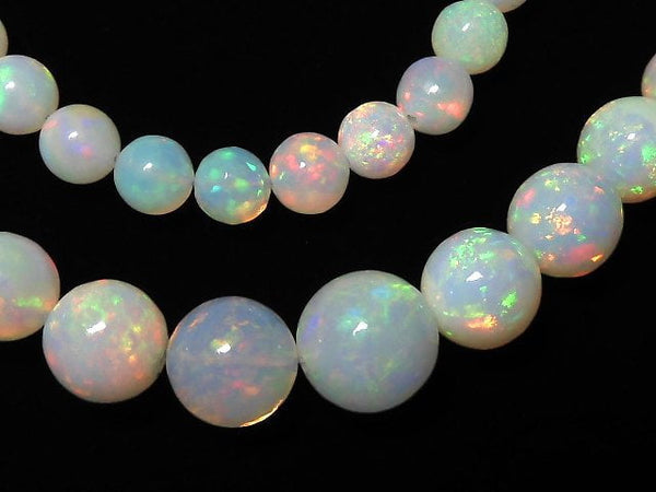 [Video] [One of a kind] Top Quality Precious Opal AAAAA Round 4.5-9mm Size Gradation 1strand beads (aprx.16inch / 40cm) NO.3