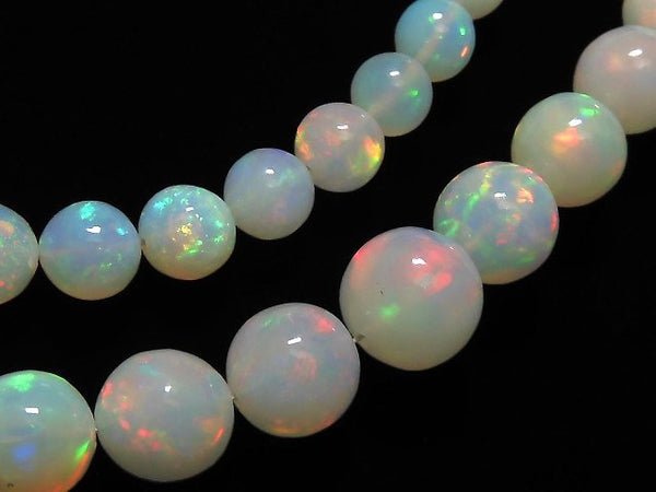 [Video] [One of a kind] Top Quality Precious Opal AAAAA Round 4.5-8.5mm Size Gradation 1strand beads (aprx.16inch / 40cm) NO.6