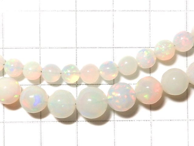 [Video] [One of a kind] Top Quality Precious Opal AAAAA Round 4.5-8.5mm Size Gradation 1strand beads (aprx.16inch / 40cm) NO.6