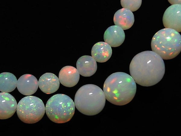 [Video] [One of a kind] Top Quality Precious Opal AAAAA Round 4.5-9mm Size Gradation 1strand beads (aprx.16inch / 40cm) NO.8