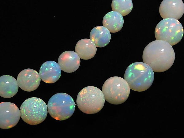 [Video] [One of a kind] Top Quality Precious Opal AAAAA Round 4.5-9mm Size Gradation 1strand beads (aprx.16inch / 40cm) NO.9
