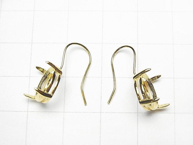[Video] Silver925 Earwire Frame (Prong Setting) Round Faceted 10x10mm 18KGP 1pair