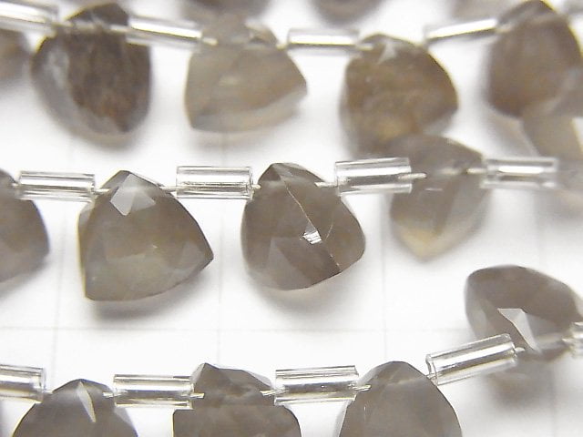 [Video] High Quality Gray Moonstone AAA- 3D Triangle Cut 1strand beads (aprx.6inch / 14cm)