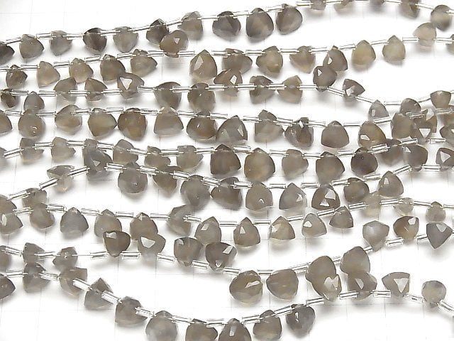[Video] High Quality Gray Moonstone AAA- 3D Triangle Cut 1strand beads (aprx.6inch / 14cm)