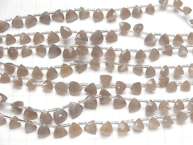 [Video] High Quality Brown Moonstone AAA- 3D Triangle Cut 1strand beads (aprx.6inch / 14cm)