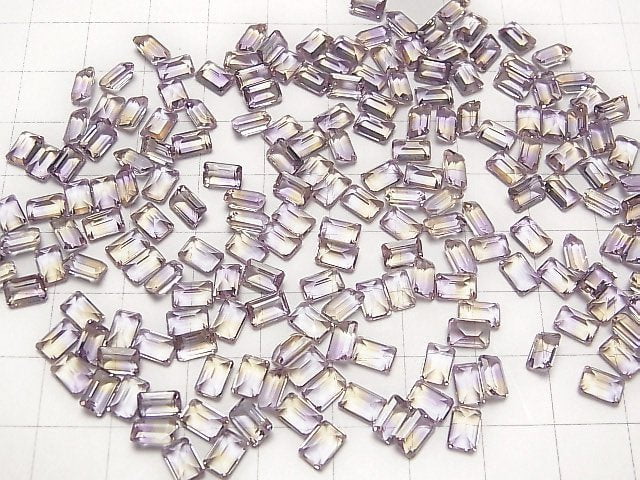 [Video] High Quality Ametrine AAA Loose stone Rectangle Faceted 6x4mm 3pcs