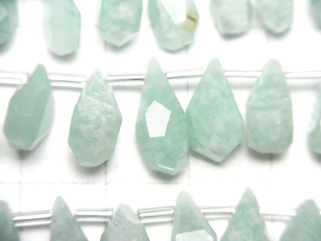 [Video]Amazonite AA+ Rough Drop Faceted Briolette [S size] half or 1strand (18pcs)