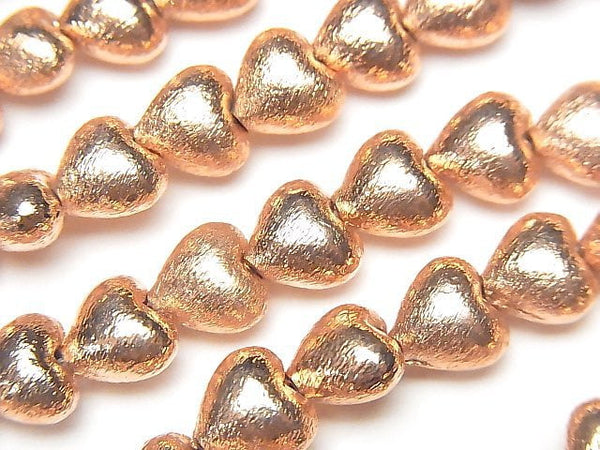 Copper Vertical Hole Heart 8x8x5mm 1strand beads (aprx.7inch / 18cm)