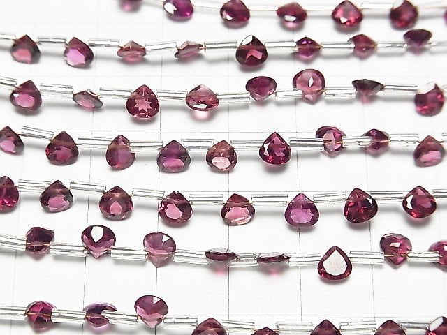 [Video] High Quality Rhodolite Garnet AAA Chestnut Faceted 5x5mm 1strand (18pcs)
