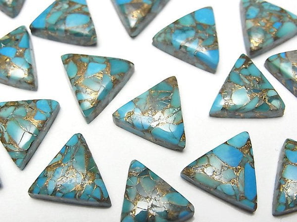 [Video] Blue Copper Turquoise AAA Triangle Cabochon 12x12mm 3pcs