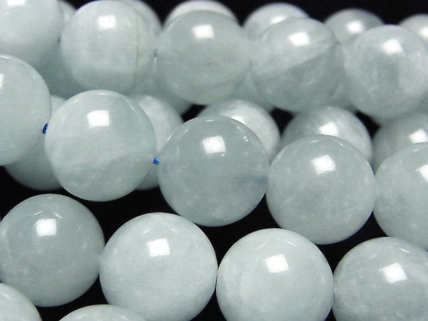 [Video] Mozambique Aquamarine AA+ Round 12mm half or 1strand beads (aprx.15inch / 37cm)
