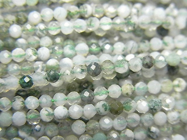 High Quality! Tree Agate Faceted Round 2mm 1strand beads (aprx.15inch / 37cm)