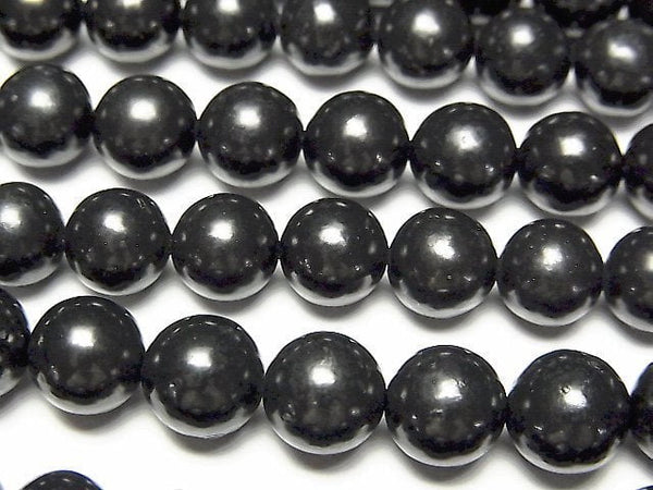 [Video] Russia Shungite AAA Round 8mm 1strand beads (aprx.15inch/37cm)