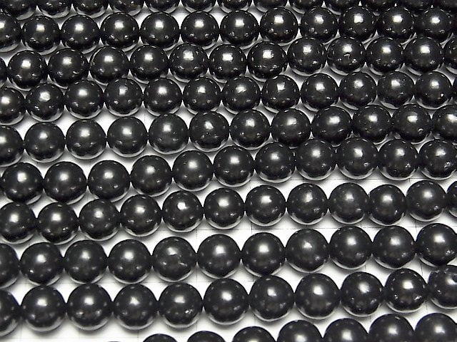 [Video] Russia Shungite AAA Round 8mm 1strand beads (aprx.15inch/37cm)