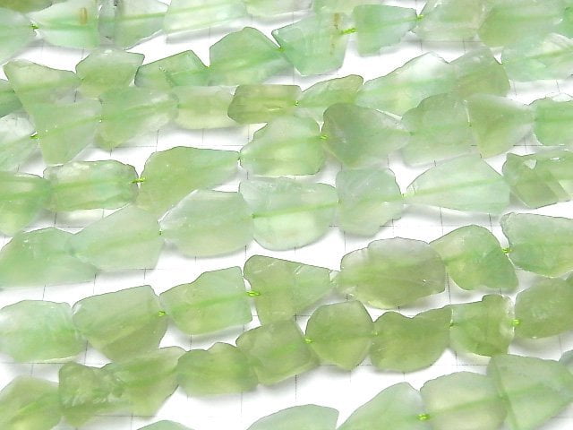 [Video] Green Fluorite Roughlock Nugget 1strand beads (aprx.15inch/36cm)