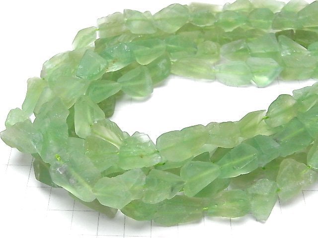 [Video] Green Fluorite Roughlock Nugget 1strand beads (aprx.15inch/36cm)