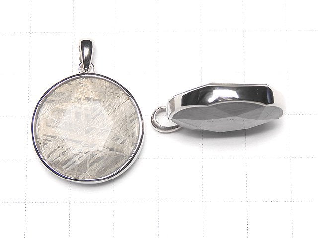 [Video] Meteorite Natural Color Pendant Both Side Finish 24mm Silver925