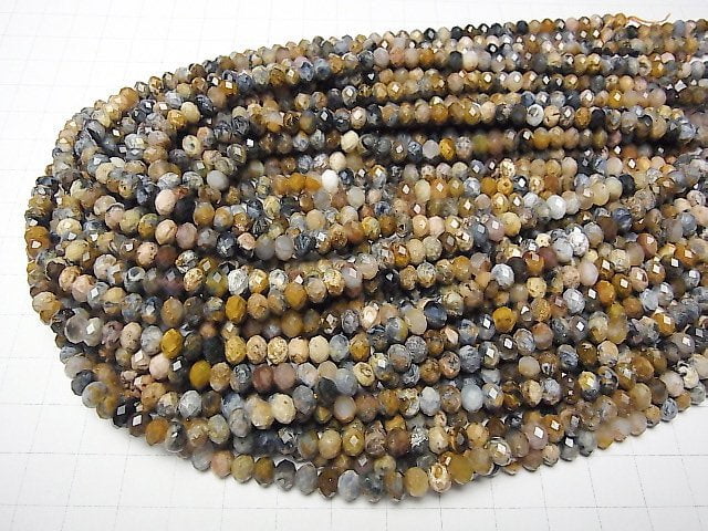 [Video] High Quality! Pietersite AAA- Faceted Button Roundel 5.5x5.5x4mm 1strand beads (aprx.15inch / 37cm)