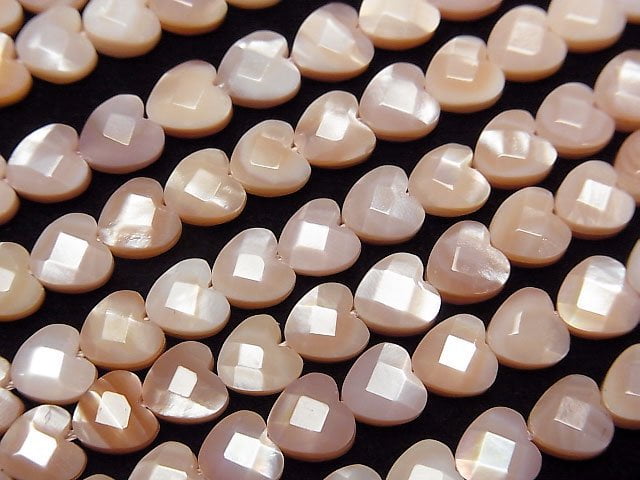 [Video] High quality pink Shell Vertical Hole Heart cut 6x6mm 1/4 or 1strand beads (aprx.15inch/38cm)