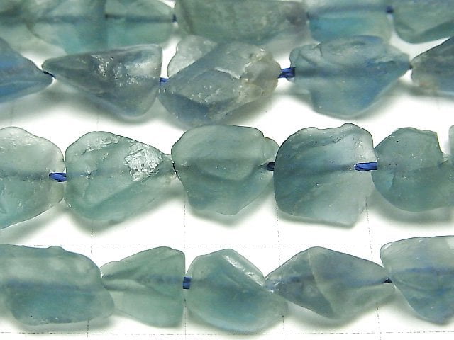 [Video] Blue Green Fluorite Rough Rock Nugget [S size] 1strand beads (aprx.15inch/36cm)