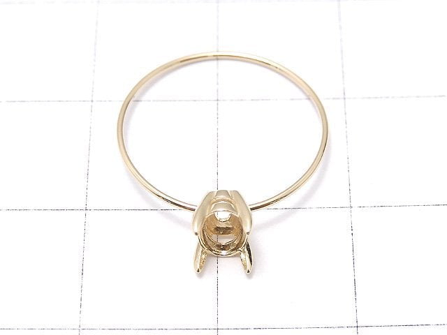 [Video] [Japan] [K10 Yellow Gold] Ring Frame (Prong Setting) Oval Faceted for 6x4mm 1pc