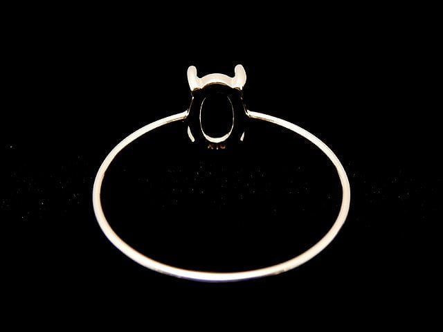 [Video] [Japan] [K10 Yellow Gold] Ring Frame (Prong Setting) Oval Cabochon 6x4mm 1pc