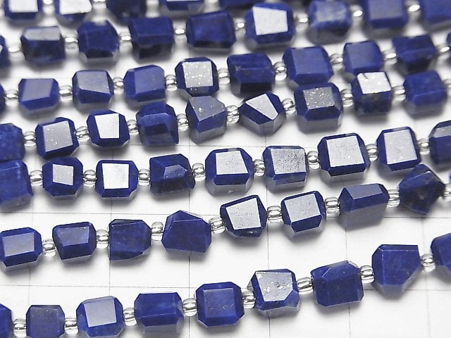 [Video] High Quality Lapislazuli AAA- Faceted Nugget 1strand beads (aprx.7inch / 18cm)