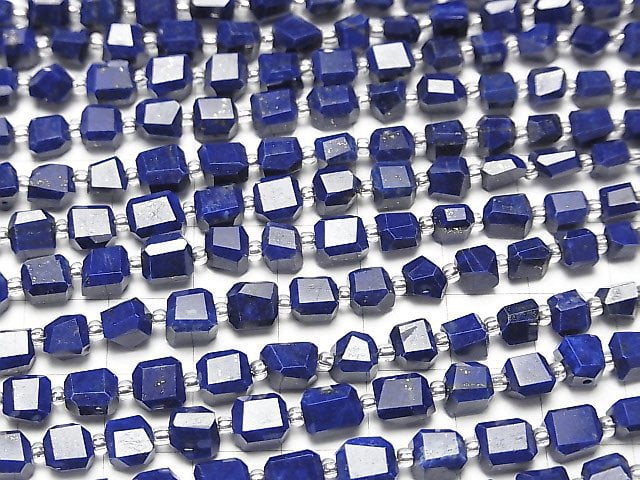 [Video] High Quality Lapislazuli AAA- Faceted Nugget 1strand beads (aprx.7inch / 18cm)