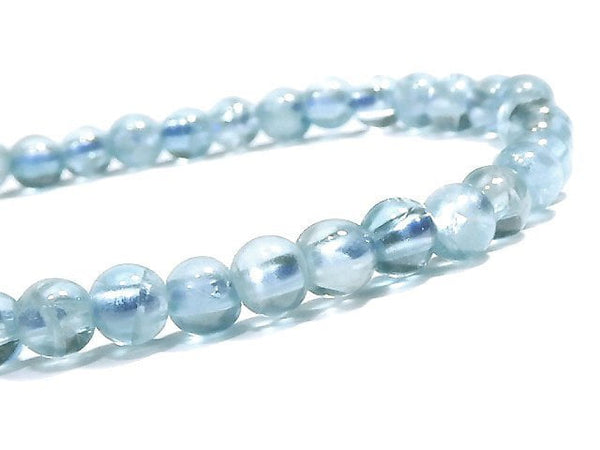 [Video] [One of a kind] High Quality Natural Blue Zircon AAA Round 4.5mm Bracelet NO.2