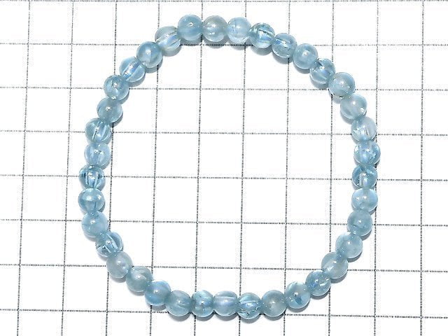 [Video] [One of a kind] High Quality Natural Blue Zircon AAA Round 5mm Bracelet NO.5