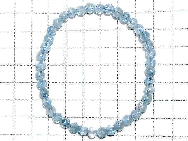 [Video] [One of a kind] High Quality Natural Blue Zircon AAA Round 5mm Bracelet NO.7