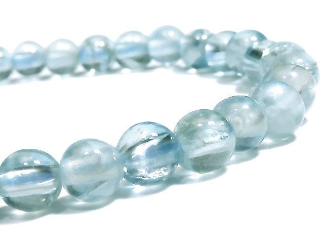 [Video] [One of a kind] High Quality Natural Blue Zircon AAA Round 5.5mm Bracelet NO.8