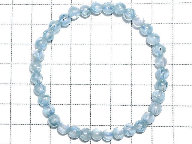 [Video] [One of a kind] High Quality Natural Blue Zircon AAA Round 5.5mm Bracelet NO.8