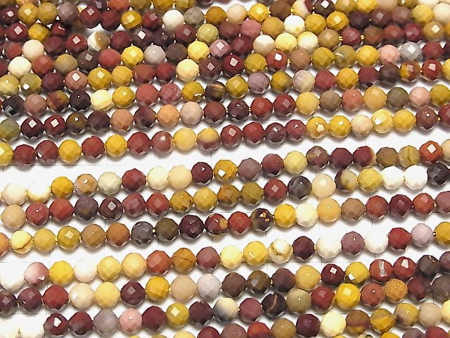 [Video] High Quality! Mookaite Faceted Round 4mm 1strand beads (aprx.15inch / 36cm)