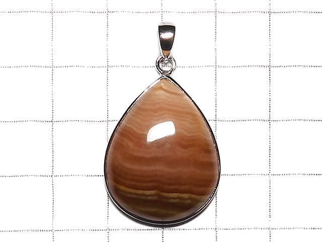 [Video] [One of a kind] Brown color Rhodochrosite AAA Pendant Silver925 NO.16