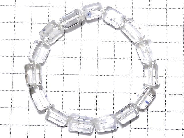 [Video] [One of a kind] Fluorite in Quartz Rough Tube-Faceted Nugget Bracelet NO.10